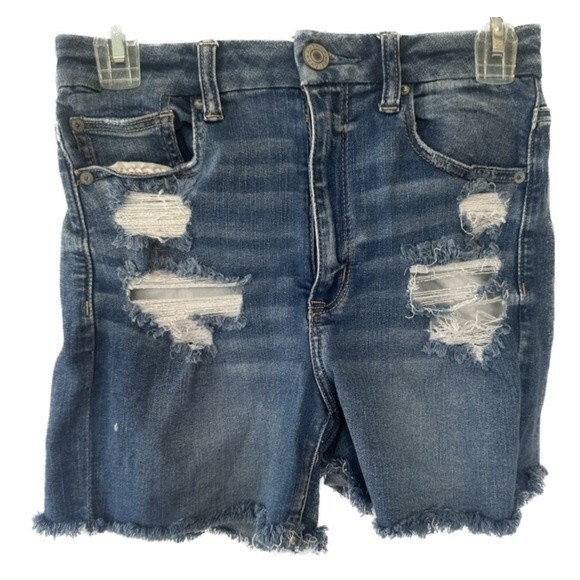 American Eagle Outfitters NE(X)T Level Stretch Curvy HI-Rise Shortie Shorts 6 - Picture 1 of 7